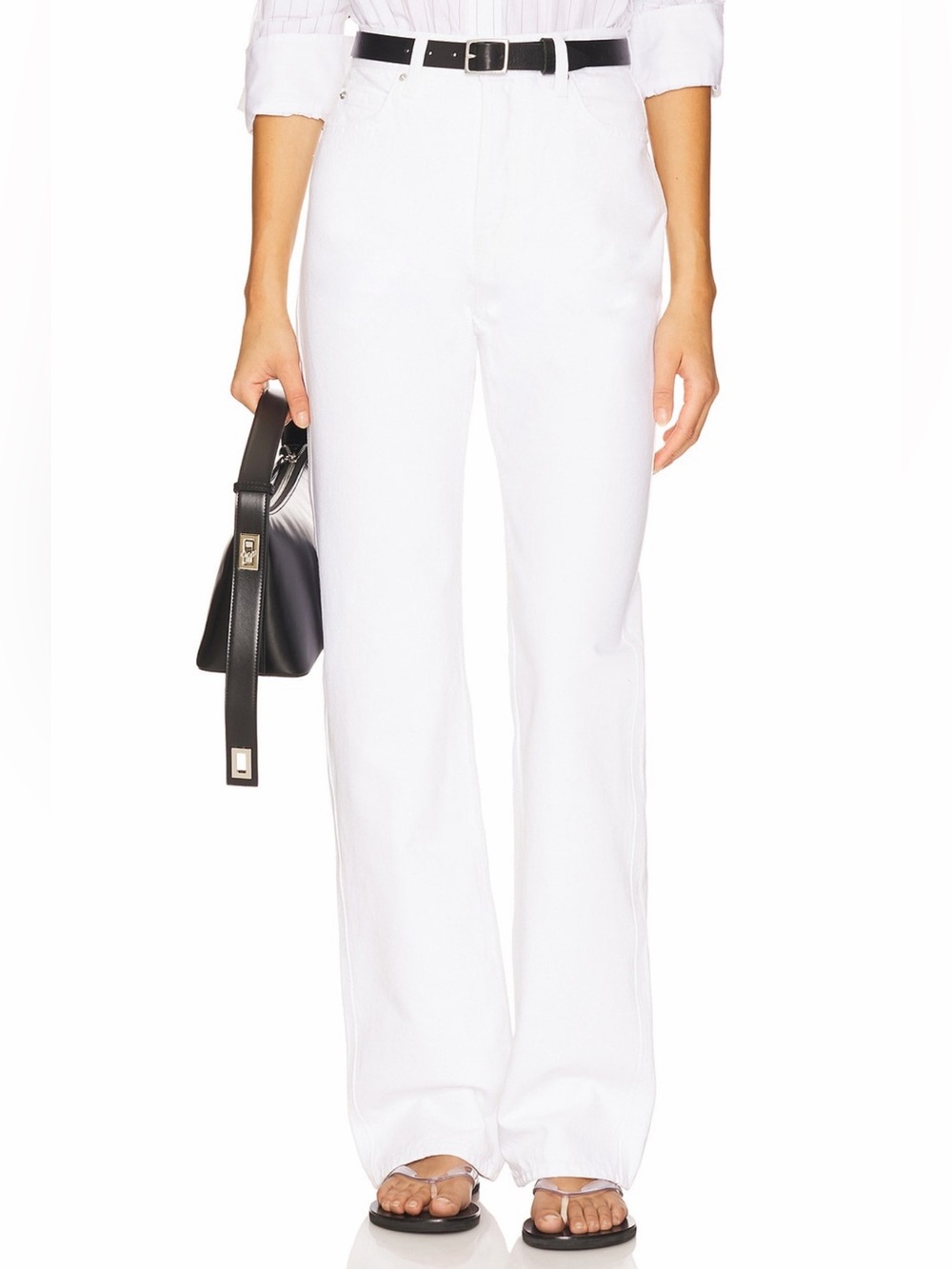 GRLFRND Revolve Graham High Rise Straight Jeans Centinela Ave White Size 26 NWT
